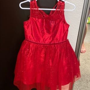 Girls sparkle red dress